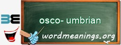 WordMeaning blackboard for osco-umbrian